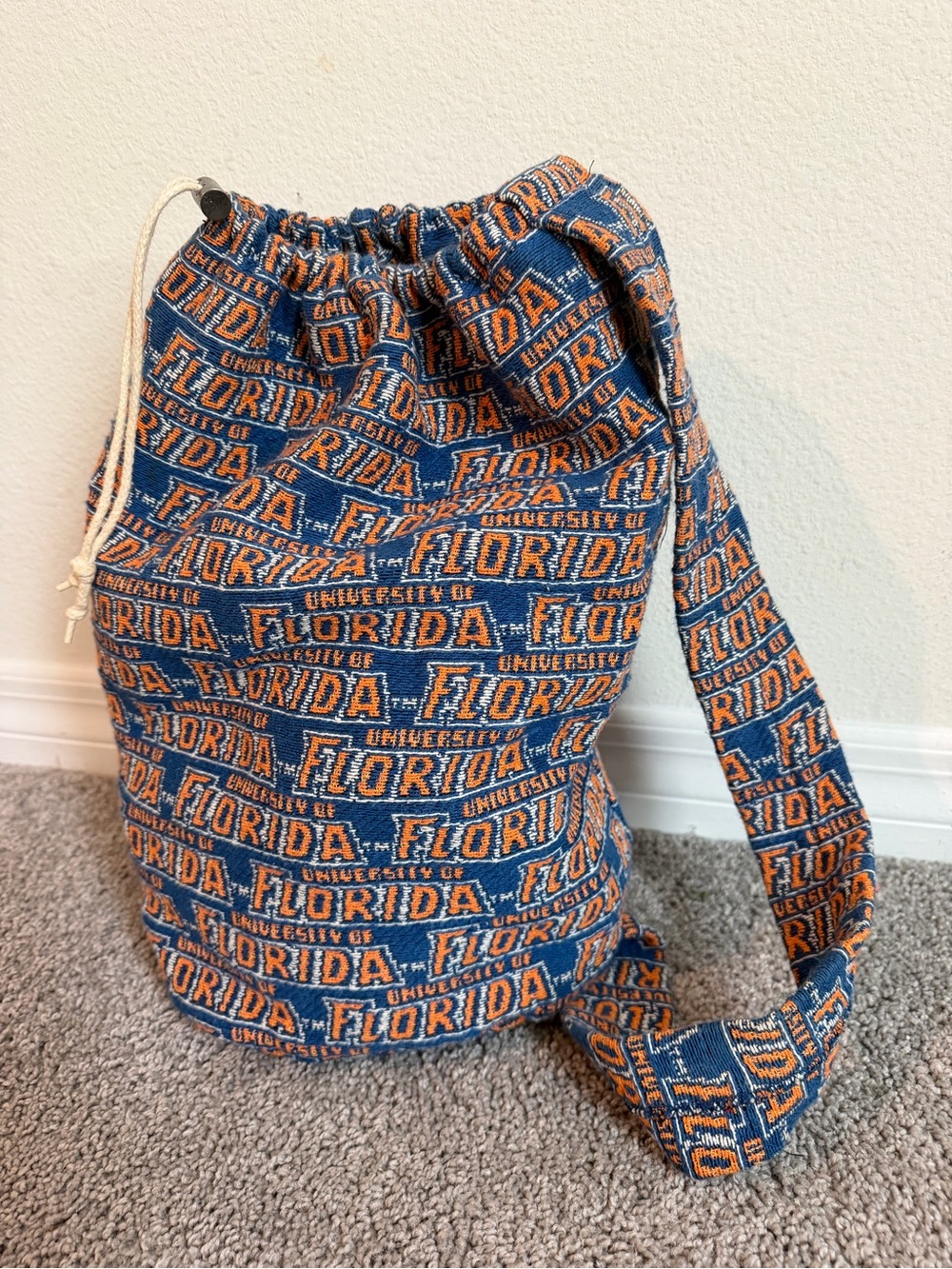 Blue & Orange Drawstring Kids Bag